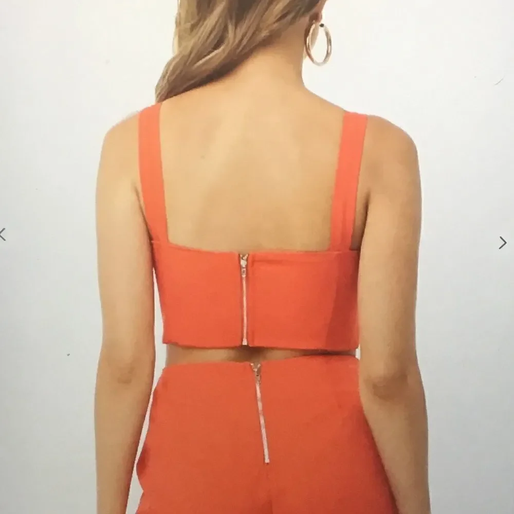 NWT~Button Front Crop Cami Top & Skort Set Sz L